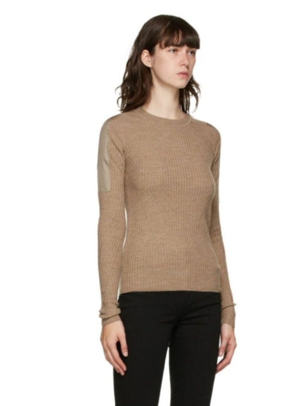 Rag and Bone Sweater Womens L Emory Merino Wool Ribbed Crew Slim Fit